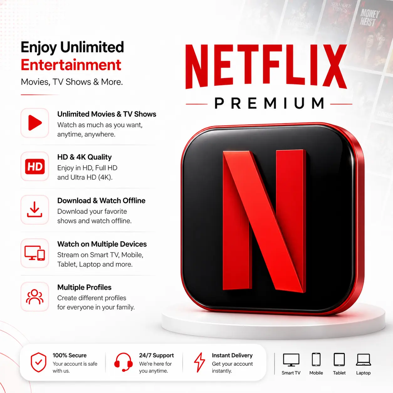 Netflix Premium - 1 Month | Official Subscription